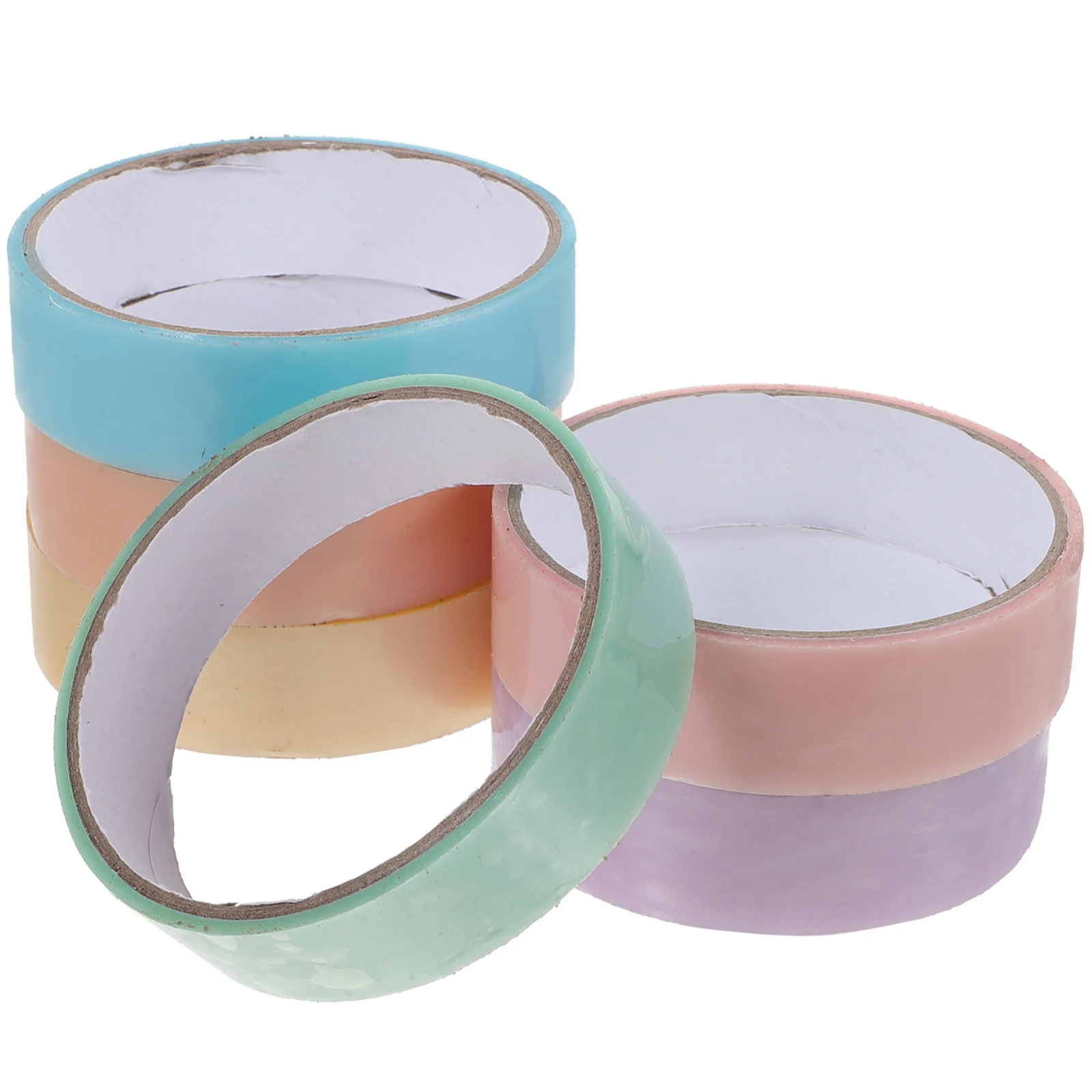 

6 Rolls Pearl Tape Ball Sticky Balls Thin Decorate Kids Plastic Sensory Colored Adhesive Tapes Decompression Toy Lightweight