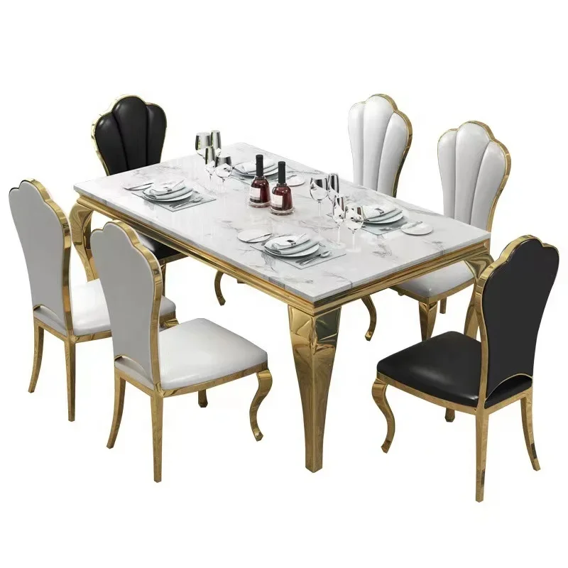 Popular And Practical Large Rectangular Marble Dining Table China Design Marble Top Dining Table