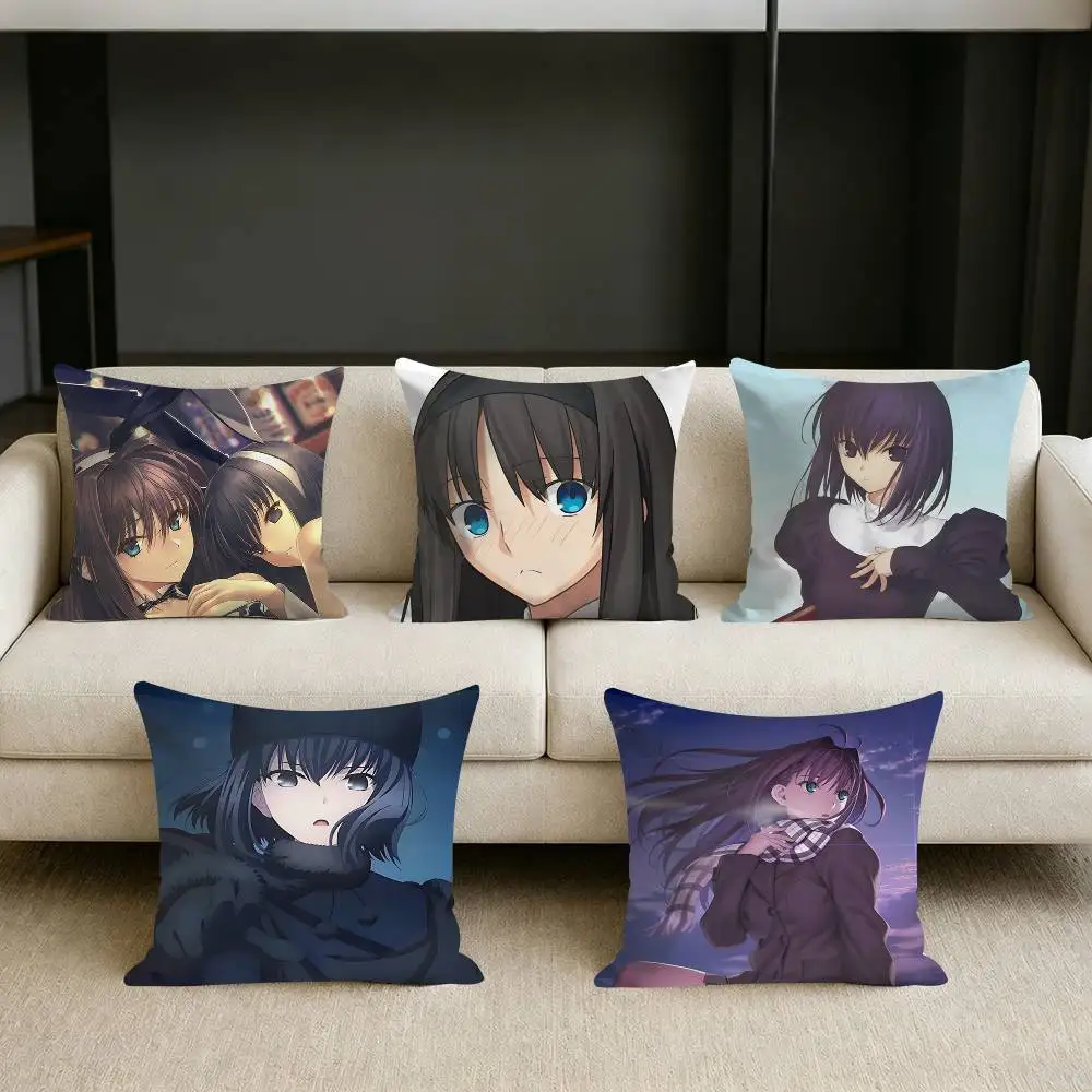 

A-Aozaki Game Watch on-the Holy-N-Night Square Sofa Pillow Cover Solid Color Living Room Home Decor Cushion Case