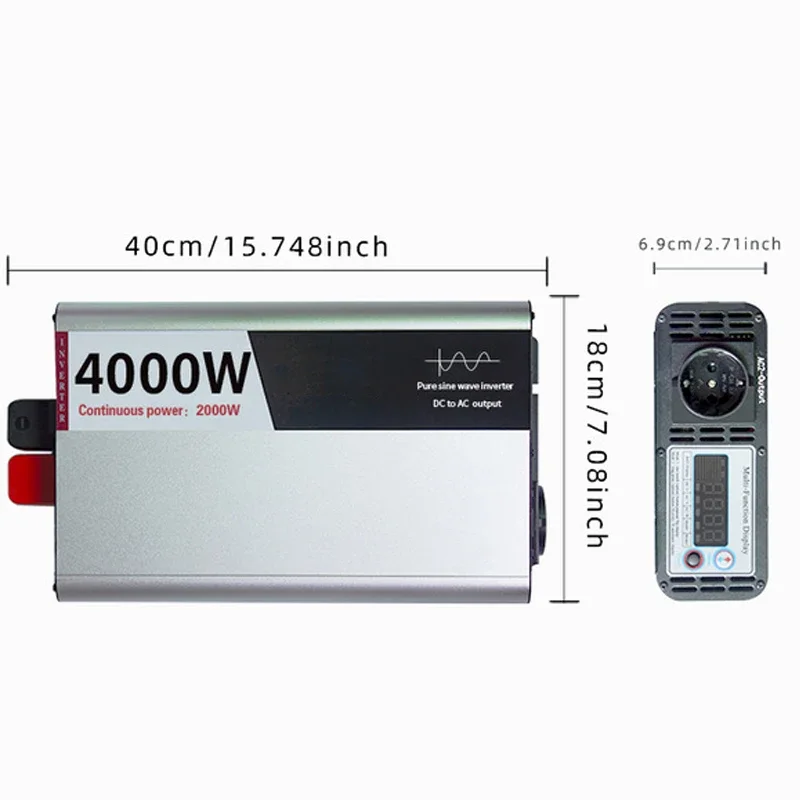 2000W Pure Sine Wave Inverter DC 12V/24V/48V To 110/220V Converter High-power Transformer for Household Car