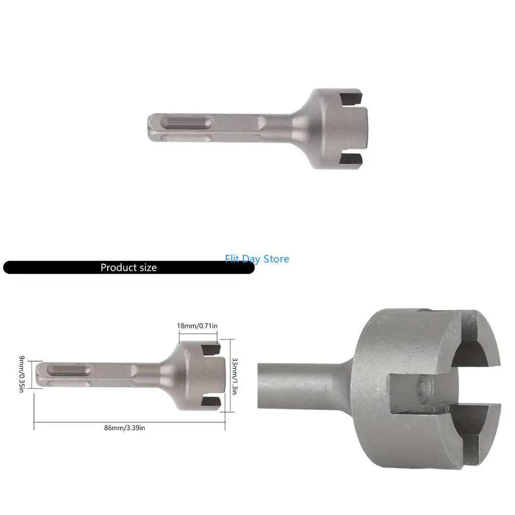 F92C Alloys Steel Drill Bit Driver High Efficiency Ground Rod Driver Replacement Square Crosses Pile Ground Rod Adapter Bit