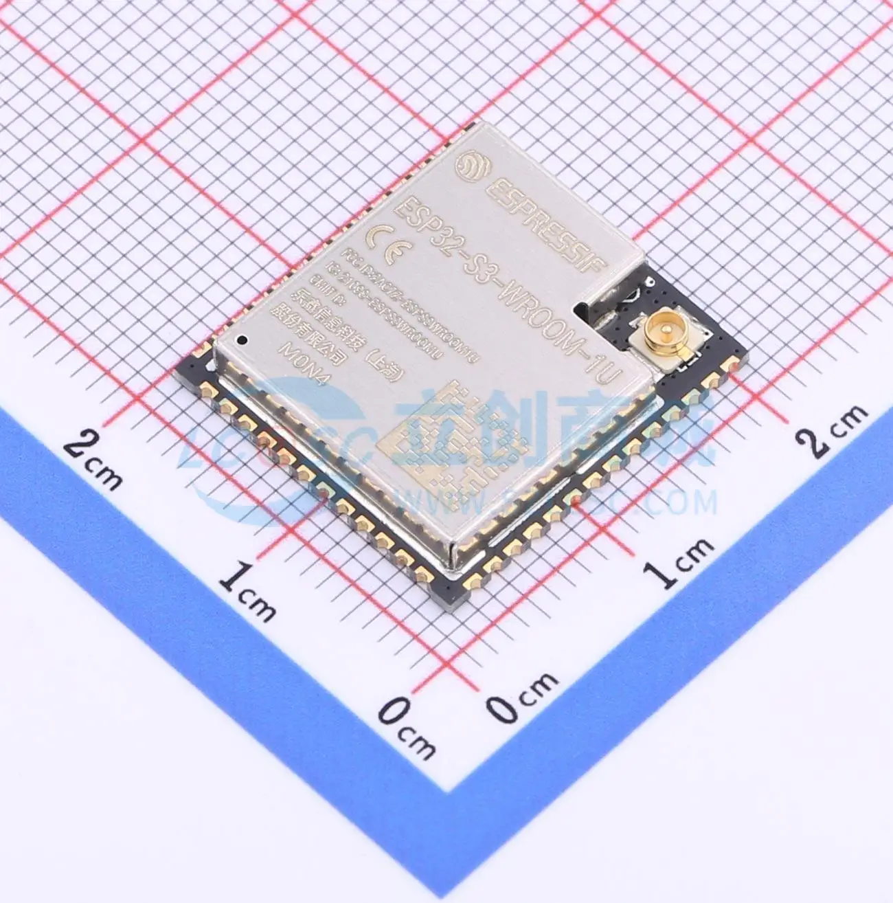 3pcs ESP32-S3-WROOM-1U-N4 SMD 19.2x18mm ESP32-S3 Bluetooth5.0 I2C UART SPI USB I2S WiFi Wireless Module for Smart Home System