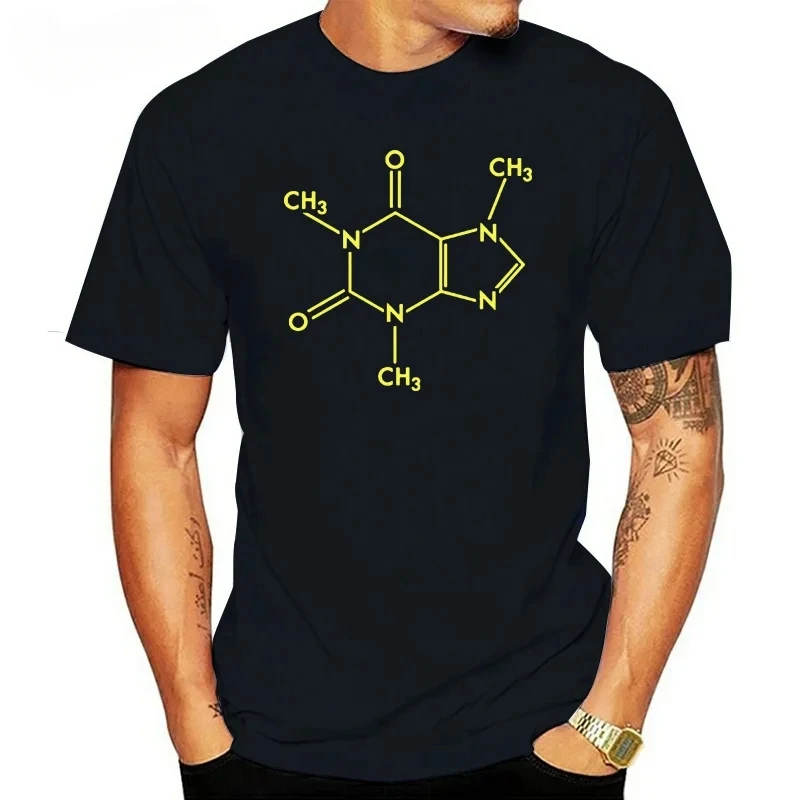 Caffeine molecules Fun coffee lovers fashion street wear hip hop trends summer daily men's and women's all-purpose T-shirts