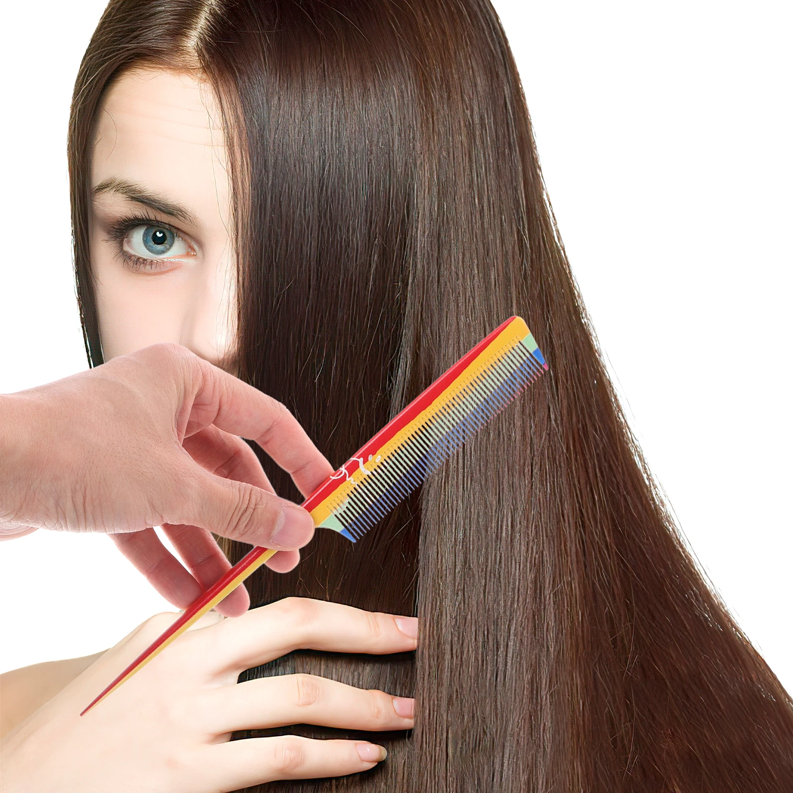 

2pcs Rat Tail Comb Fine Tooth Steel Plastic Lightweight Durable Sectioning Parting Braiding Hair Dye Scalp Protection Combs For