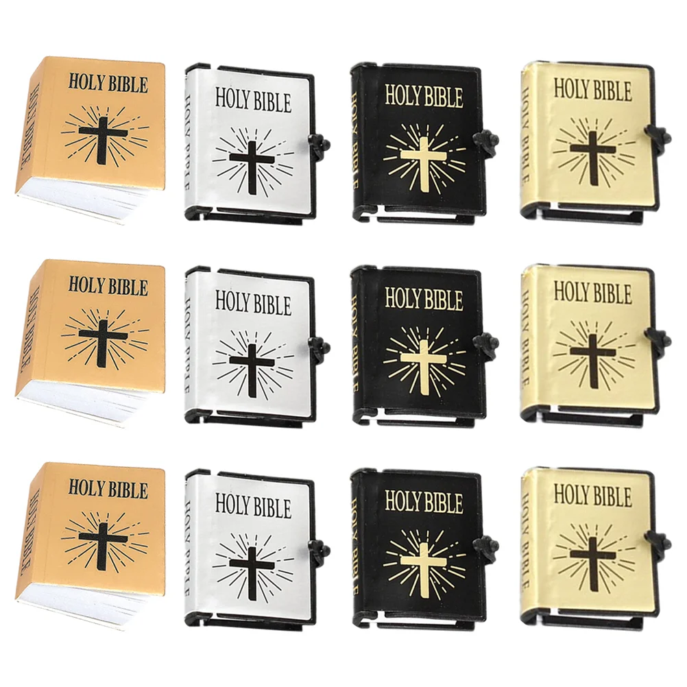 12pcs Mini Book Models Premium Paper Decorative Bible Books Miniature House Adornments Creative Photography Props Safe Gentle