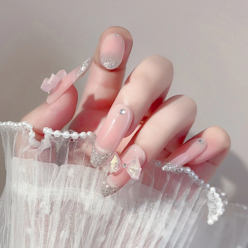 30 Stück weiche geschnitzte Glitzer-Schleifen für Nagelkunst, Schmuckzubehör, DIY niedliche Kunstharz-Nägel, Dekorationszubehör