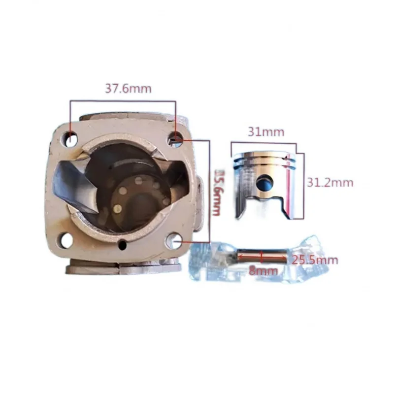 芝刈り機に適しています 1E31F 31MM 31F 1E31F-2 2ストローク 0.8HP シリンダーライナー、シリンダーピストンアセンブリアクセサリー