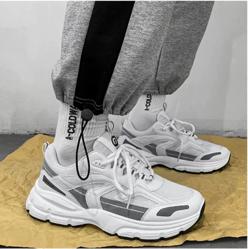 Men New Winter Mesh Dad Sneakers Breathable Casual Running Shoes Trendy Platform Sport Footwear For Teen Students