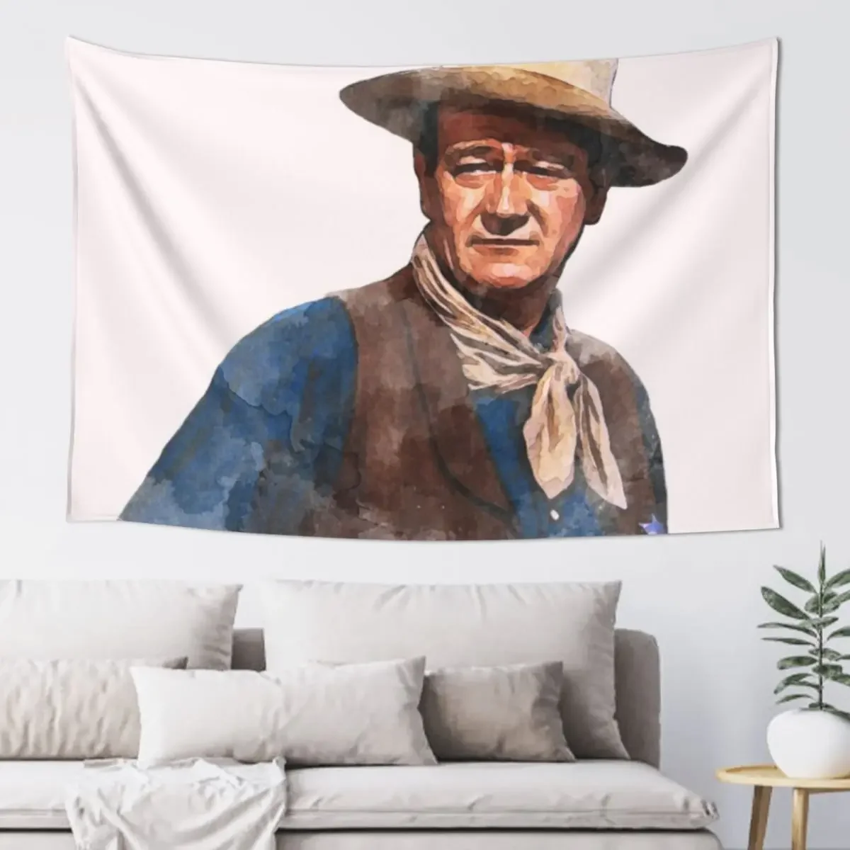 John Wayne The Duke - Watercolor Tapestry House Decoration Custom Tapestry