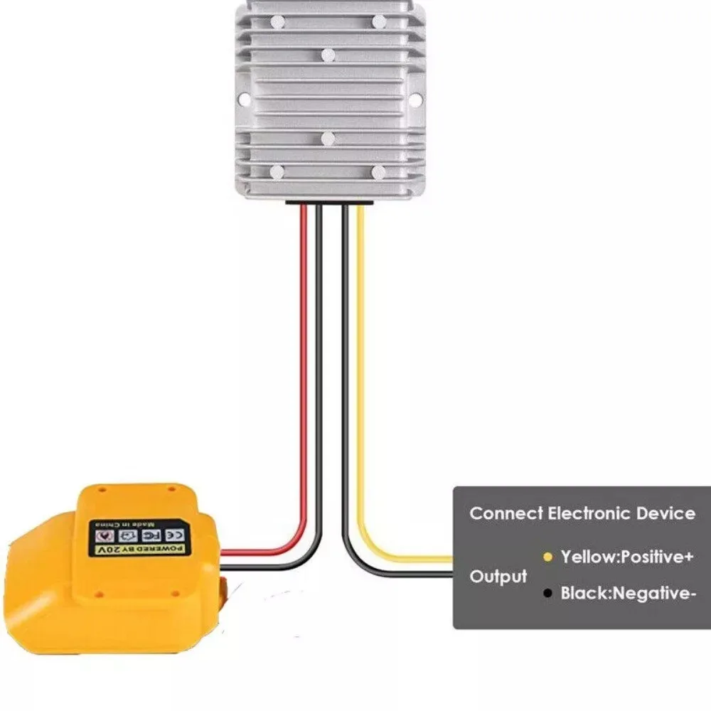 Imagem -04 - Regulador de Tensão Buck Boost Automático para Carro rc Adaptador Conversor Faça Você Mesmo Dewalt dc 18v para dc 12v 20a 240w