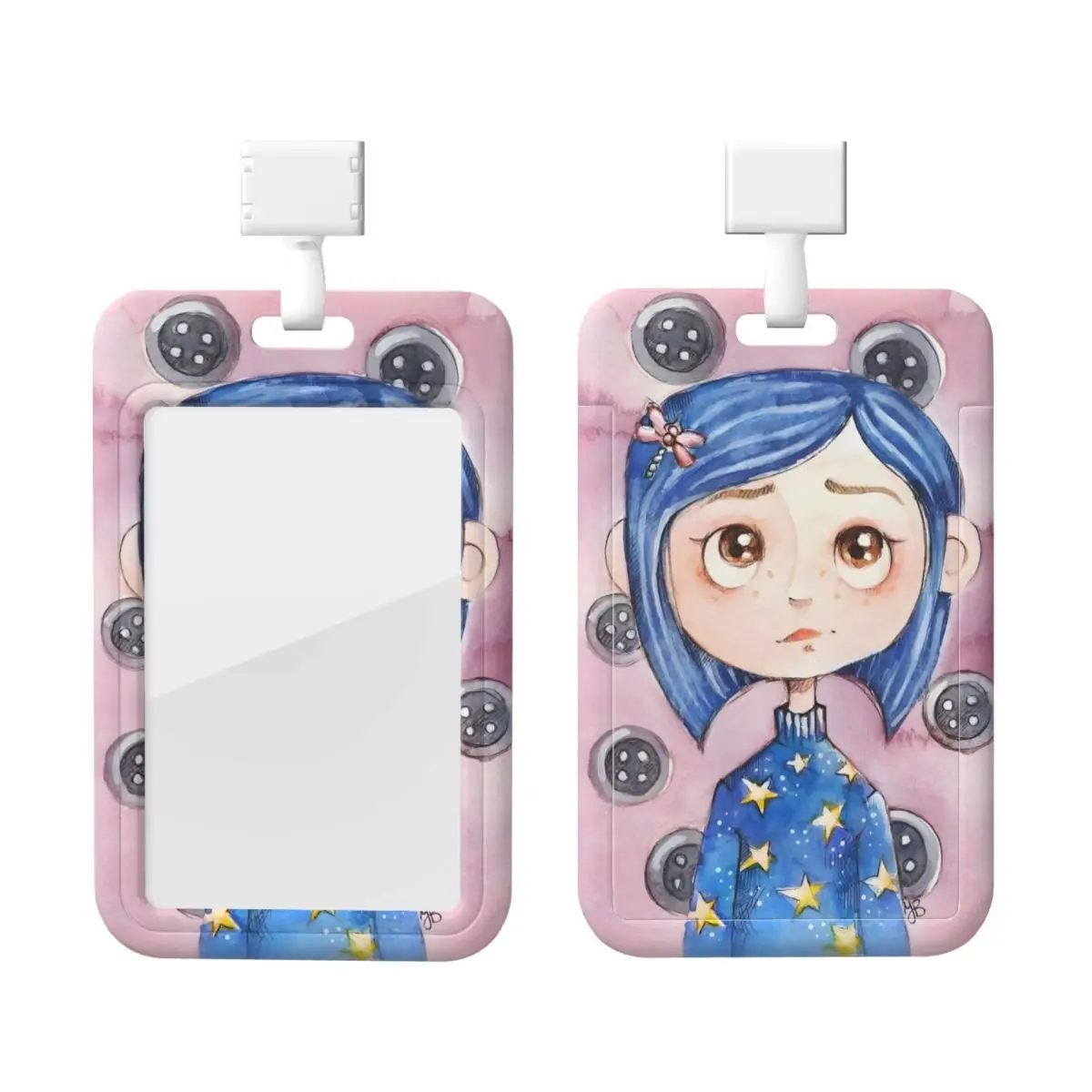 

Custom Coraline Horor Cartoon Lanyard ID Protector Badge Card Unisex Student Campus Lanyard Cards Holder Credentials Accessories