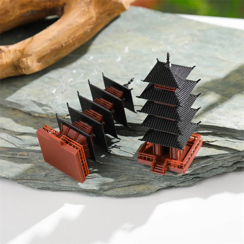 Mini statue de pagode, modèle de bâtiment ancien, décoration pour jardin zen, bonsaï, aquarium