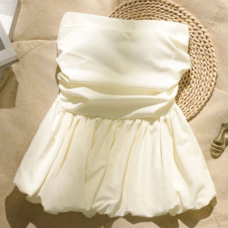 Koreanische Neue Mode Sexy Liebsten Weste Frauen Kleidung Schlanke Taille Gefaltete Tank Top 2025, Ropa Mujer Backless Solide Sommer Y2k Tanks