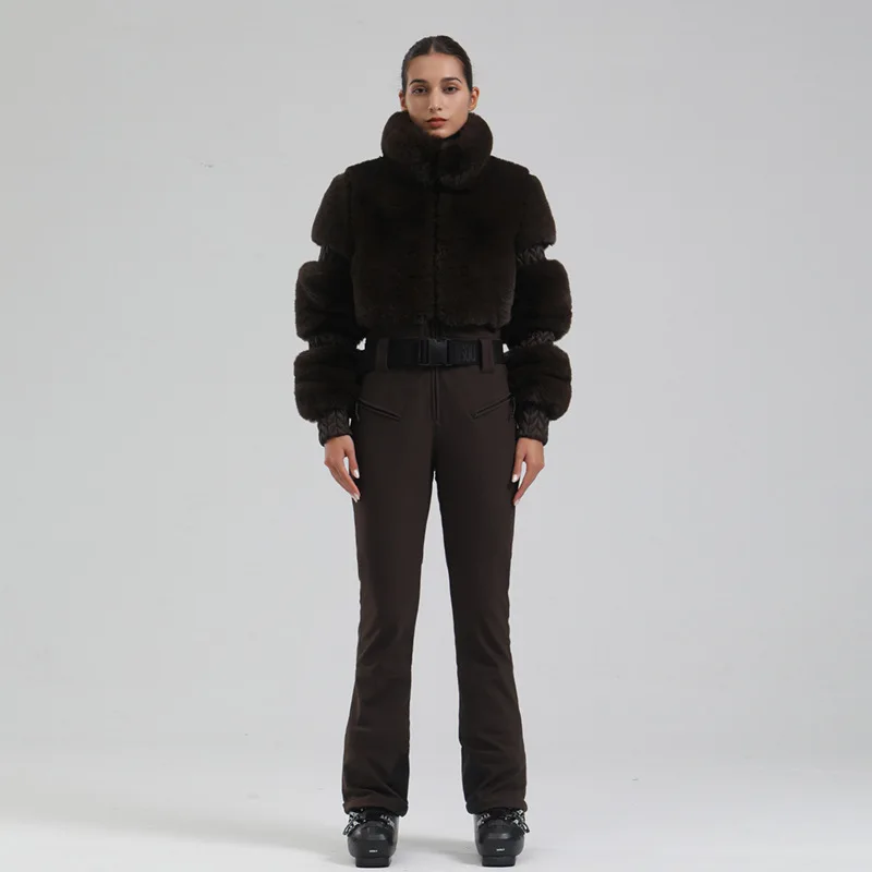 Neue Frauen Schlank Skifahren Overall Schneefeld Wasserdichte Erwachsene Ski Kleidung Weibliche Winter Outdoor Sport Anzug Warme Dicke Schnee Trainingsanzug – Detail 16