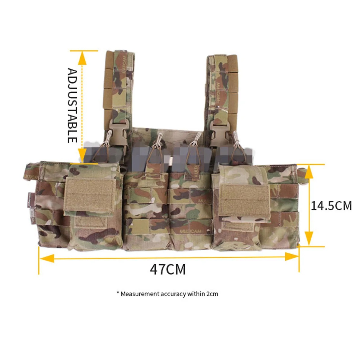 EM7450 Lightweight Tactical Chest Rig Recon Vest with Mag Pouches for Airsoft Hunting Paintball Hiking