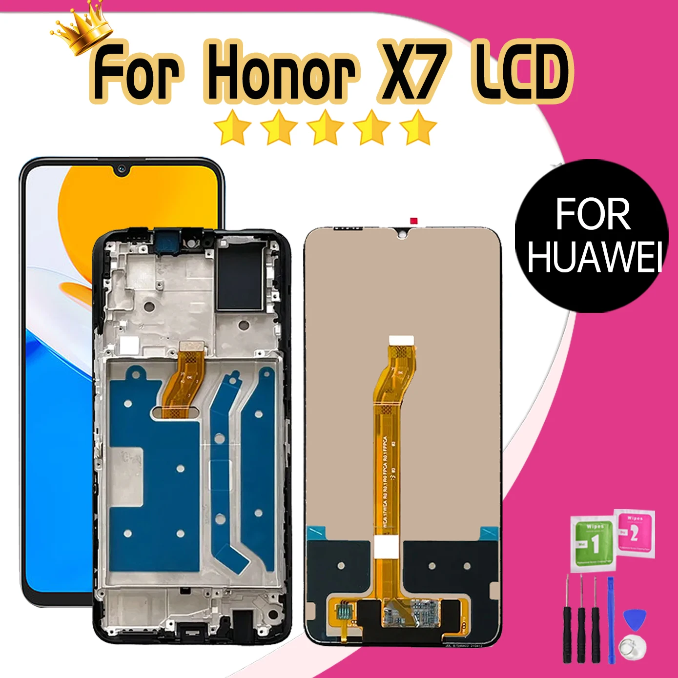 6.74\'\' Lcd For Huawei Honor 30 plus X7 CMA-AN0 LCD Display Screen Frame For Honor Play6T CMA-AN40 LCD Touch Panel Digitizer