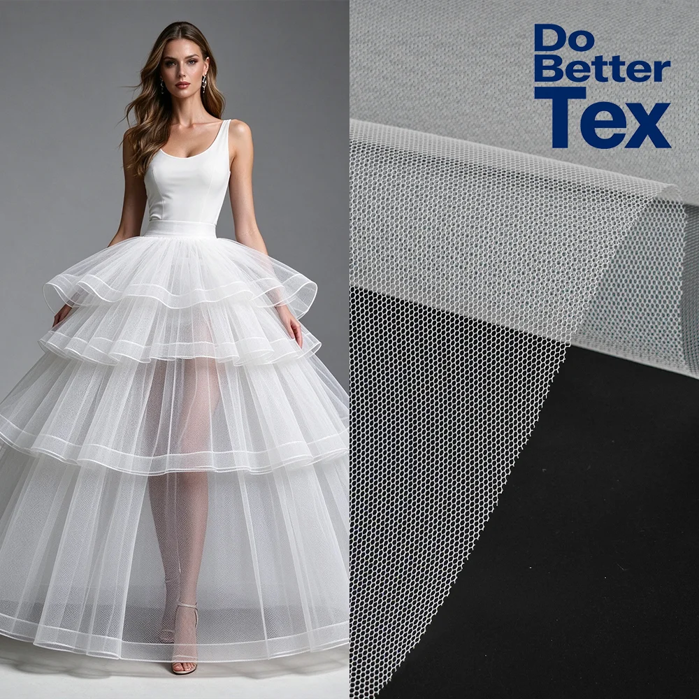 300cm Wide Medium Stiff Tulle Netting Fabric White Polyester Mesh Wedding Dress Skirt Veil Tutu Petticoat 2 Meters Lot