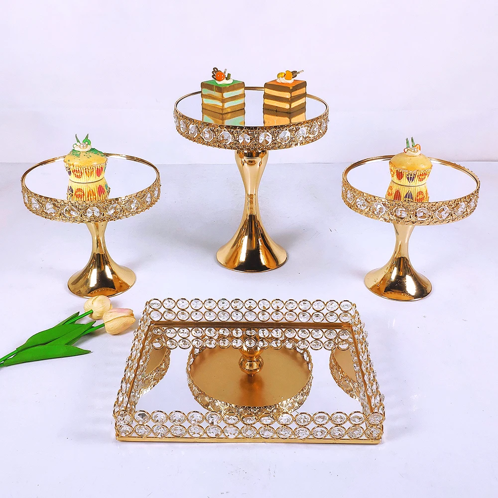 Gold Antique Metal Cake Stand, Round Cupcake Stands, Wedding, Birthday Party, Dessert Cupcake Pedestal, Display, Plate