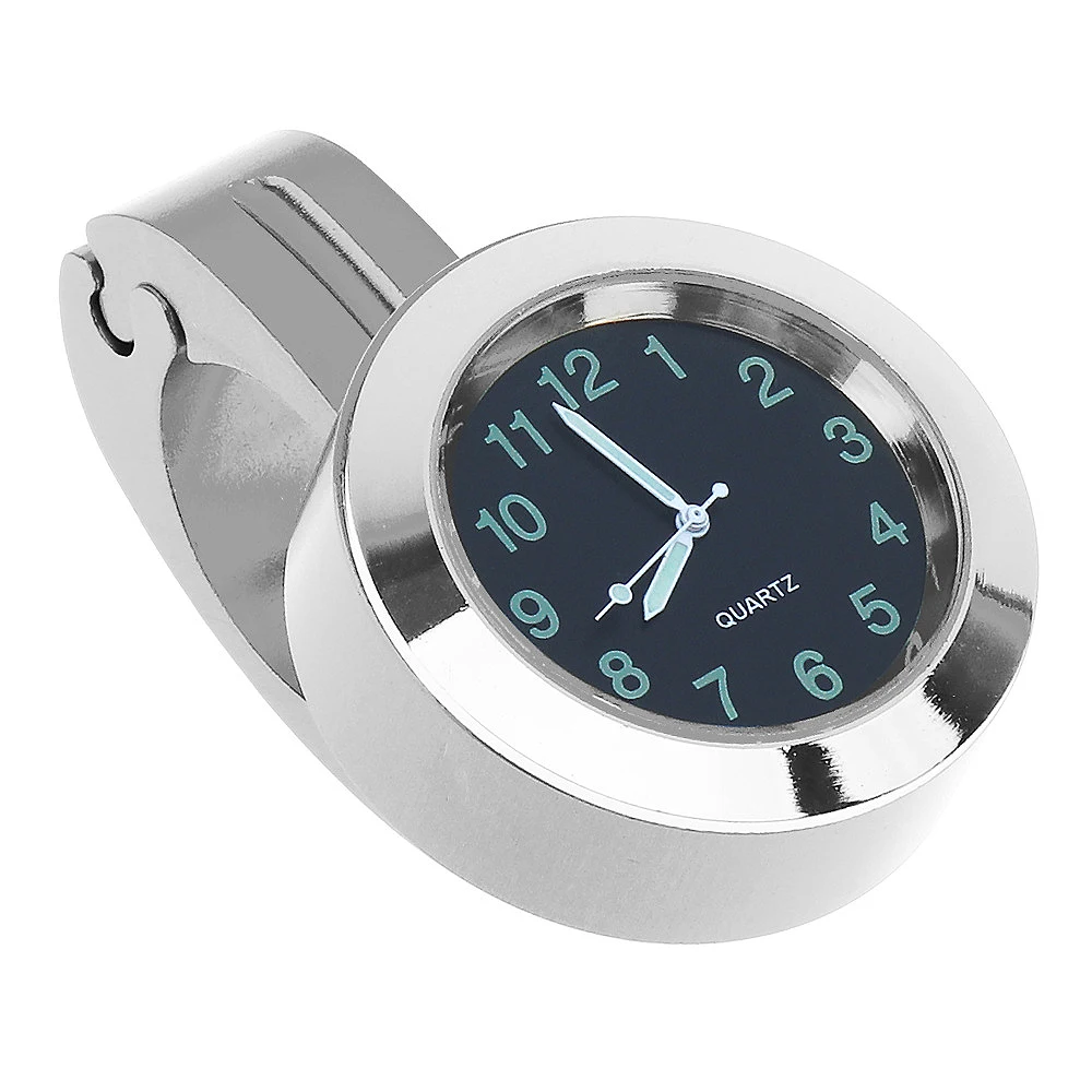 Motorcycle Modified Handlebar Table Universal Aluminum Clock Modified Waterproof Car Watch(Silver)