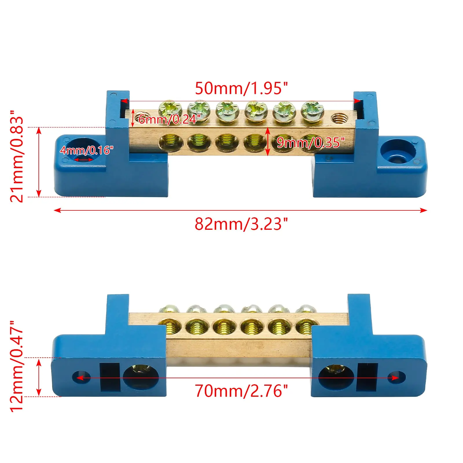 Copper Screw Terminal Block Bar Wiring Row Zero Ground Brass Strip Protection Flame Retardant Distribution Box Connection