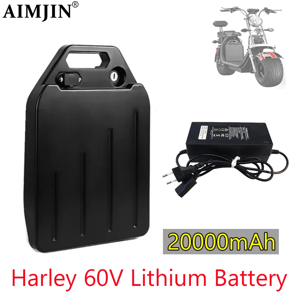 

60V 20Ah Waterproof Battery 18650 Battery pack For 250W-2500W Harley Two Wheel Foldable Citycoco Electric Scooter Battery