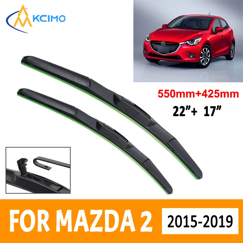 For Mazda2 Demio DJ 2015 - 2019 Car Wiper Three Stage Soft Rubber Wiper Mute Durable Front Windscreen Automotive Wiper 22