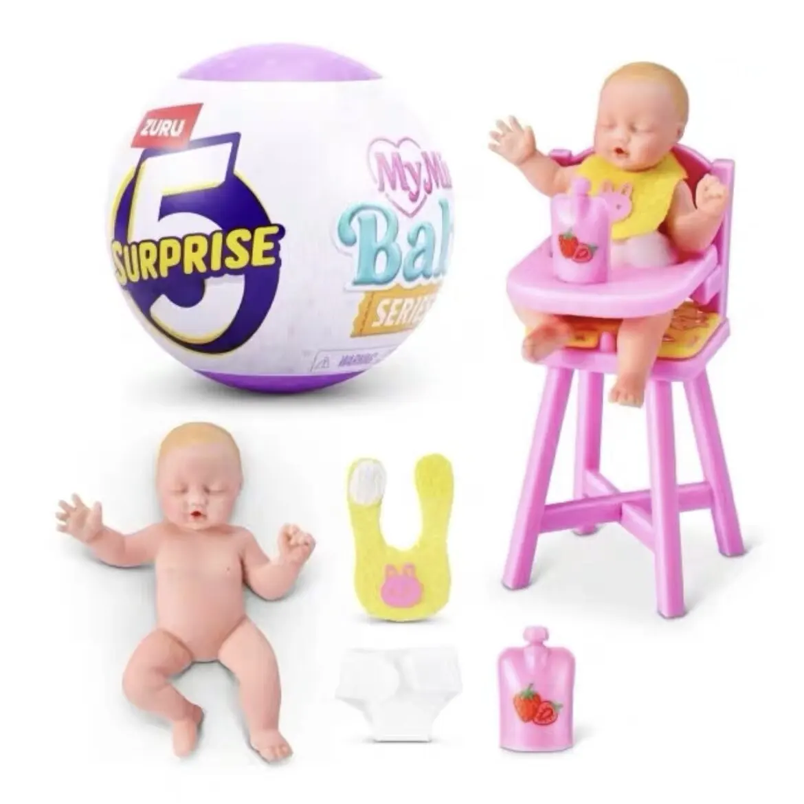 ZURU 5 Surprise My Mini Baby Series 2 Mystery Capsule Realistic Mini Baby Playset Stroller Crib Miniature Doll Cute Toy In Stock view 2