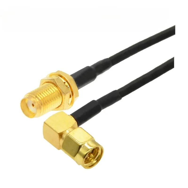 SMA Male to SMA Male Right Angle Cable RG174 Coaxial Jumper 90 Degree SMA Plug to Plug 50 Ohm for WiFi Router Antenna