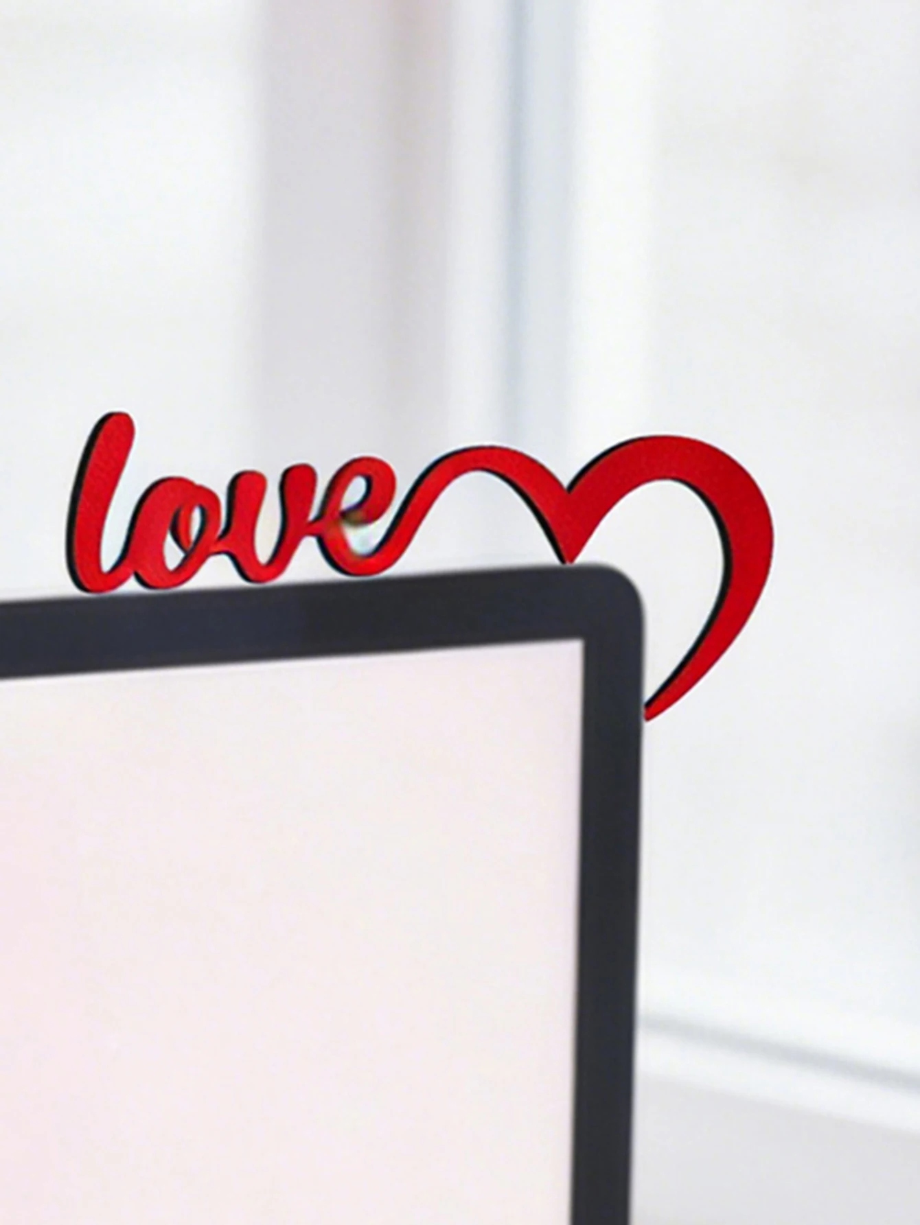 Love Heart Monitor Decor Red Wooden Desktop Ornaments Valentine's Day Office Home Screen Decoration Romantic Party Supplies Gift