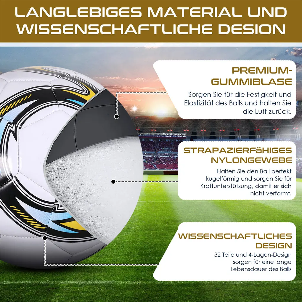 Standard Size 5 Soccer Ball Soft PVC Leakproof Campus Football Wear Resistant New Rubber Soccer Ball Elastic Football