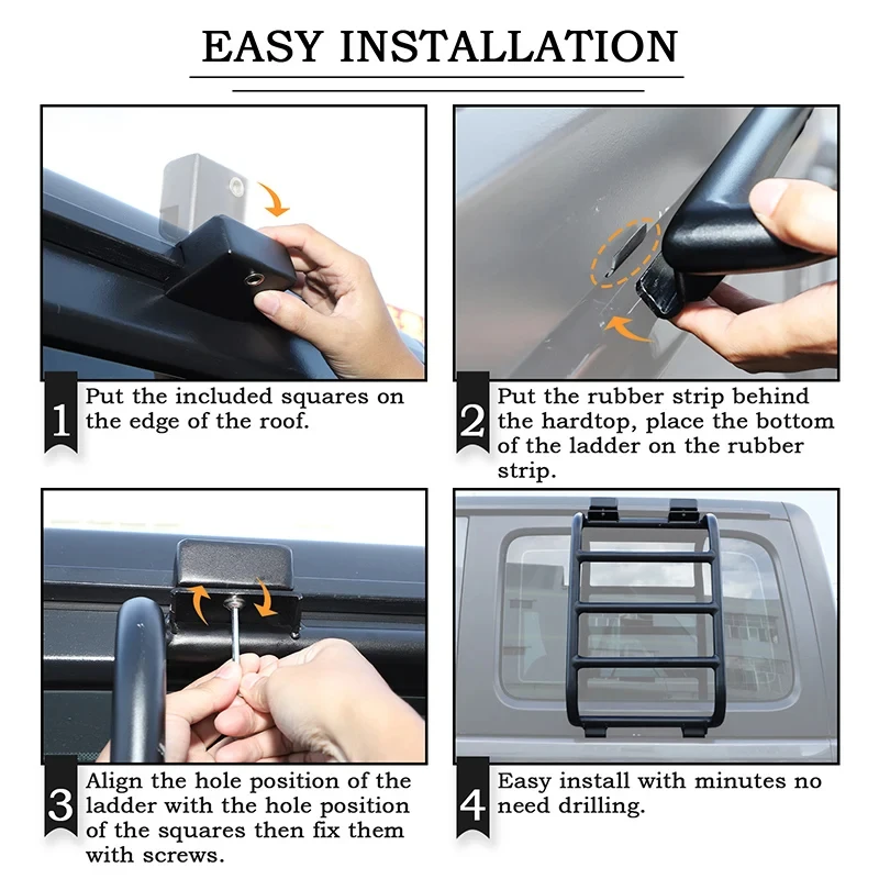 

High Quality Aluminum Alloy Rear Window Climbing Ladder Protective Frame JL 2018-2025