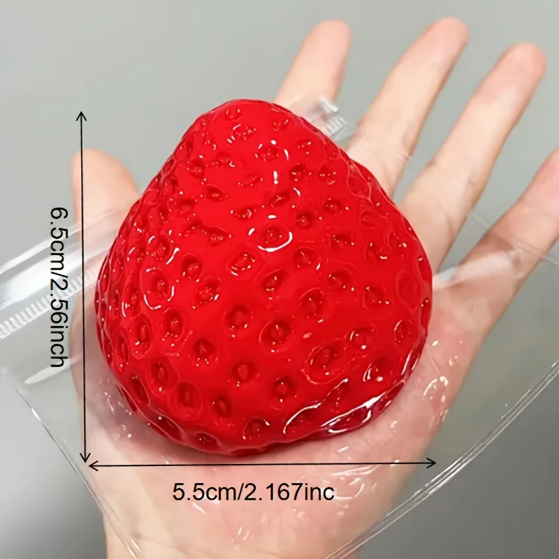 Strawberry Shaped Squeezing and Pinching Music, Silicone Imitation, Mud Like Soft, Hand Squeezed DIY