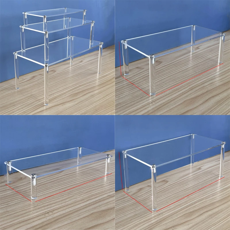 

Transparent Acrylic Single-Layer Display Shelf, Handbag Display Stand, Perfume and Jewelry Storage Rack, Action Figure Holder