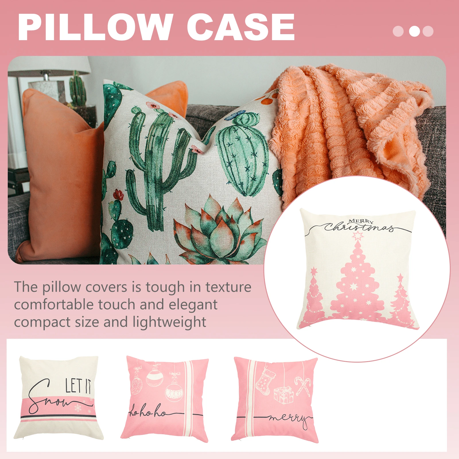 

4pcs Pillow Covers 45x45cm Christmas Decorative Cushion Cases Polyester Removable Washable Sofa Bed Home Xmas Styles