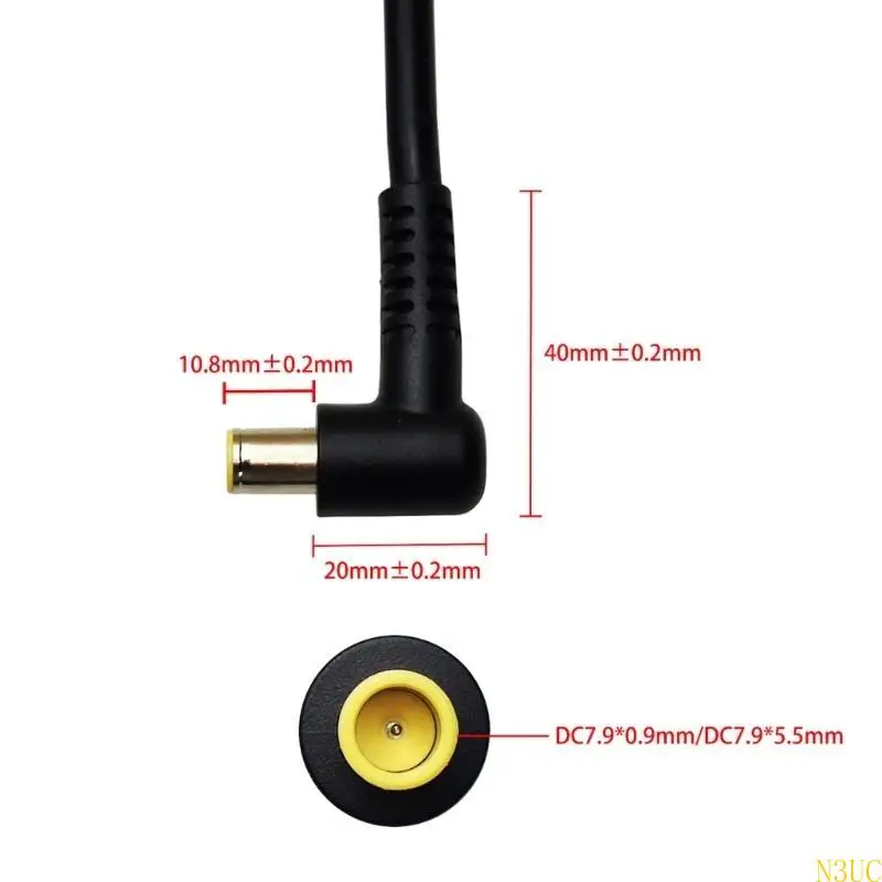 

N3UC DC7909 Power Cable 8mm Male to Bare Wire Open End 14AWG 7.9x0.9mm Cylinder