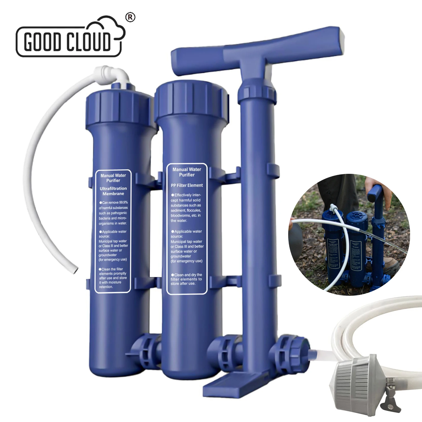 

Field Camping Survival Purifier Portable Water Purifier Drinking Water Filter Outdoor Water Purifier Handheld Pressure Filter