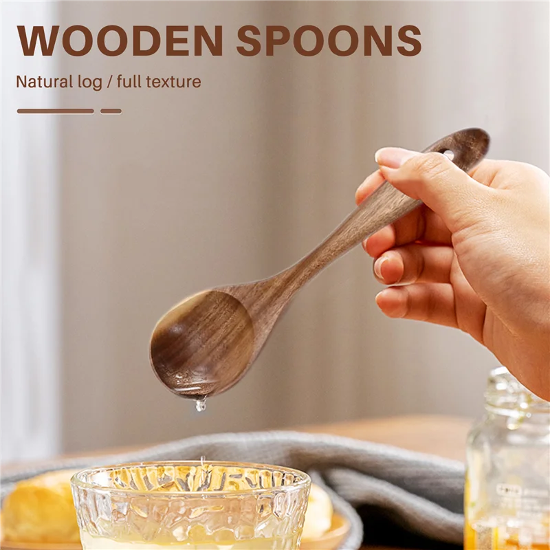 【Flash-Deal!】10-Piece Wooden Spoons For Cooking Comfort Grip,Lightweight & Durable, Perfect For Non-Stick Cookware