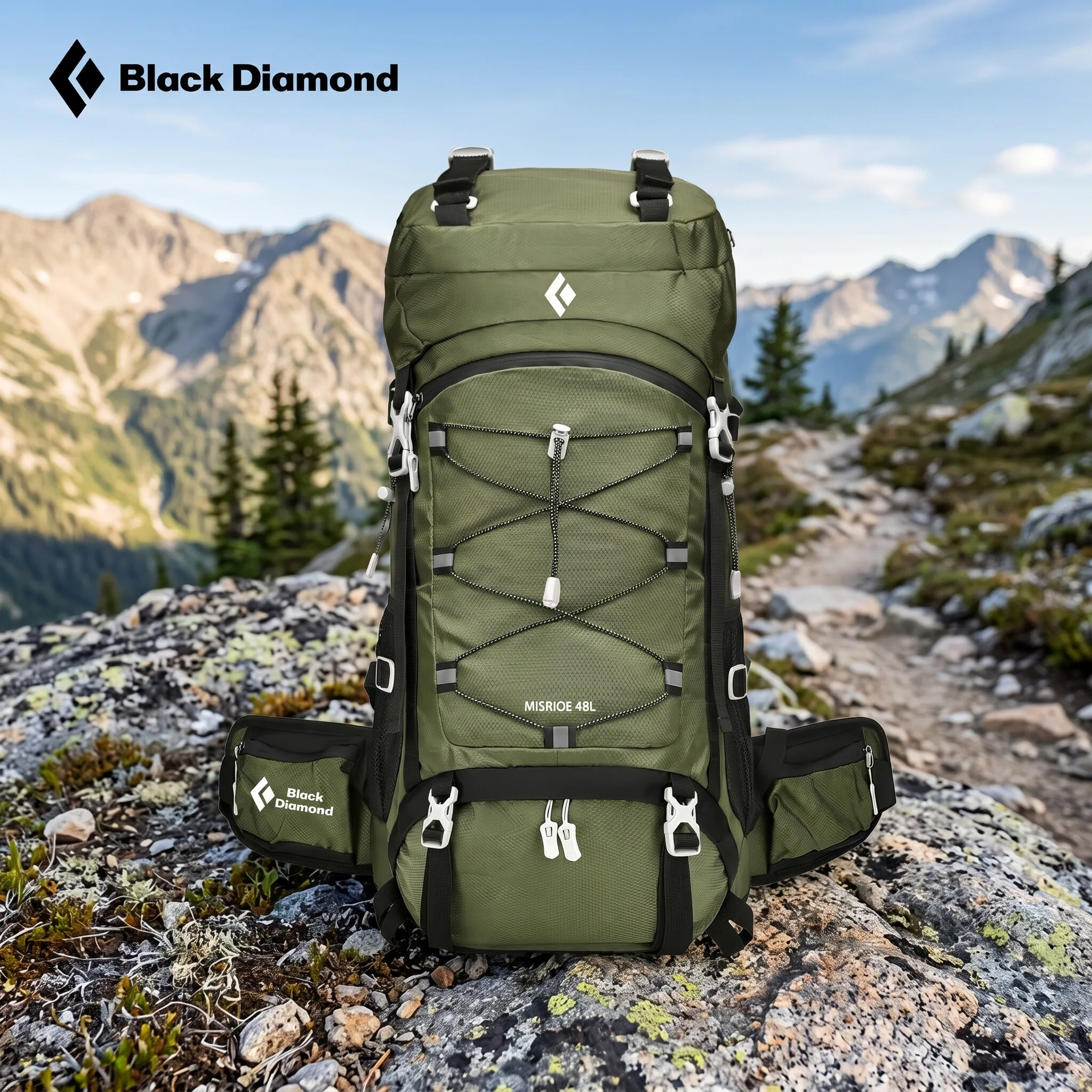 Black Diamond Multifunktionale Bergsteigertasche 48L Große Kapazität Reise-Bergsteigertasche Wasserdicht – Detail 5