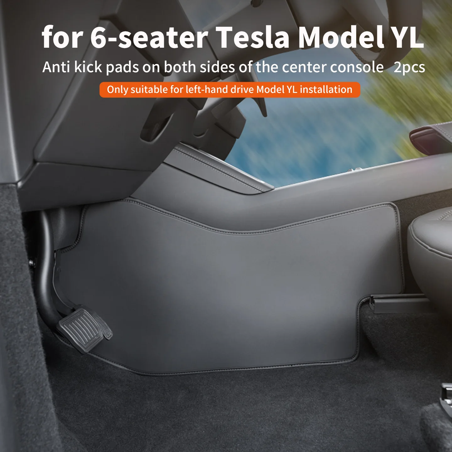 Almohadillas antipatadas para ambos lados de la consola central del Tesla Model YL, almohadillas protectoras para la consola central del Model Y L de 6 plazas, 2 piezas
