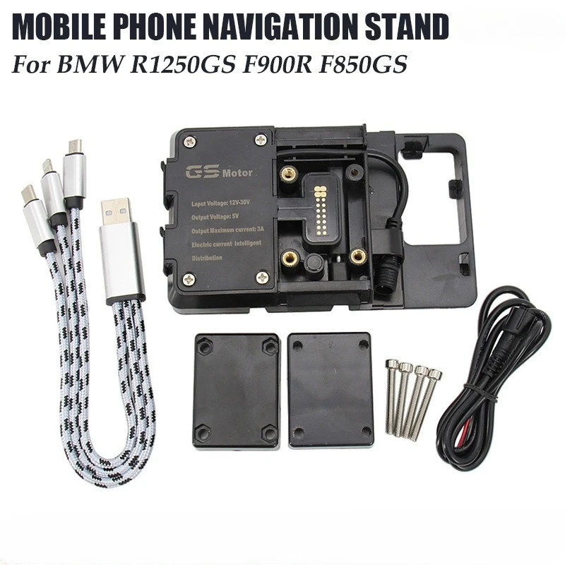

Mobile Holder for BMW GS, GPS Motorcycle Holder Phone Holder for BMW R1200GS/R1250GSF750GS/F850GS/F900R USBCharger Stand Bracket