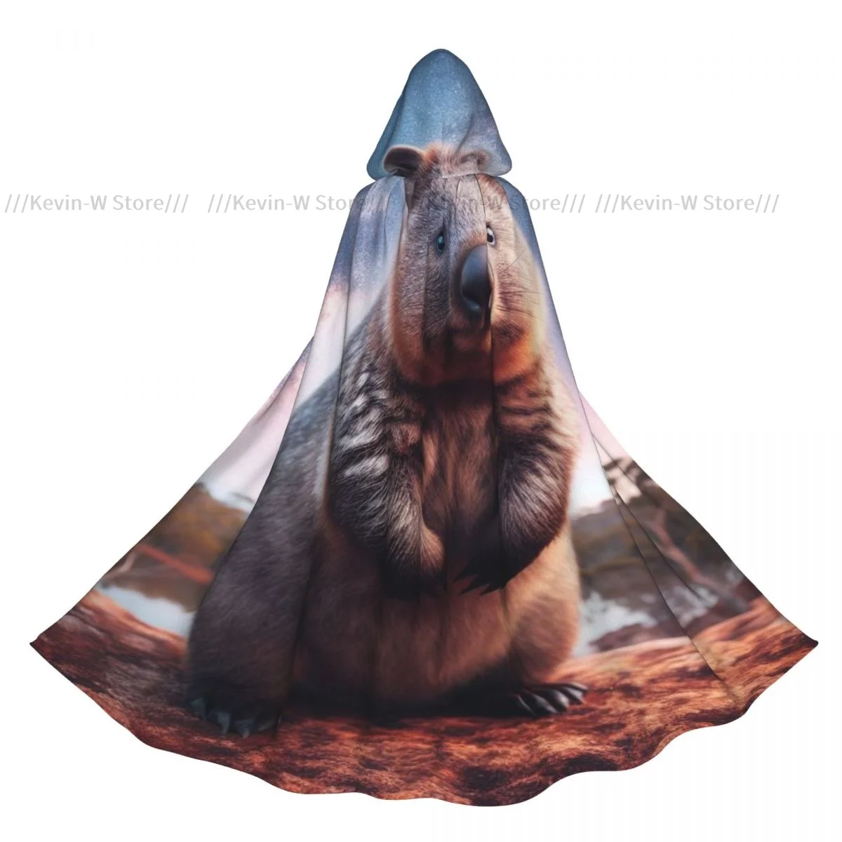 

Adult Cloak Cape Hooded Wombat Medieval Costume Witch Wicca Vampire Elf Purim Carnival Party