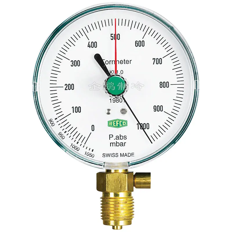 REFCO Vacuum Gauge 19801 Vacuum Pressure Gauge for Mechanical Refrigeration Air Conditioning