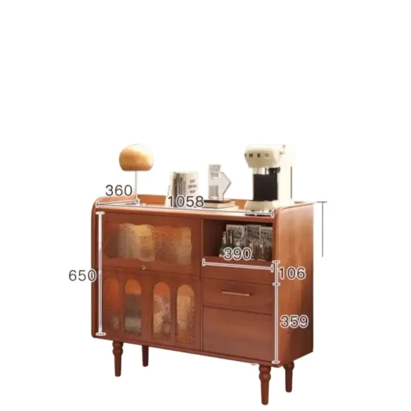 

American solid wood dining side against the wall integrated retro tea storage kitchen living room home locker wine cabinet stora