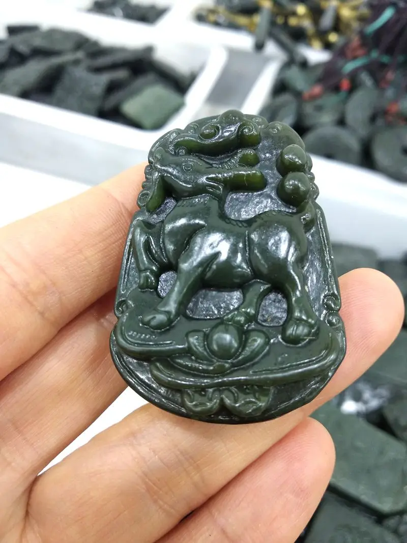 

Magical Bless Amulet Sheep Pendant Chinese Zodiac lamb Years Lucky Energy Nature Bottle Jade