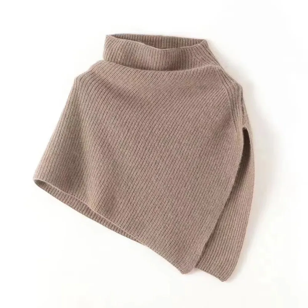 Eleganter Pullover-Strickschal, warmer, dicker Damen-Umhang im koreanischen Stil, Damen-Winterschal – Detail 12