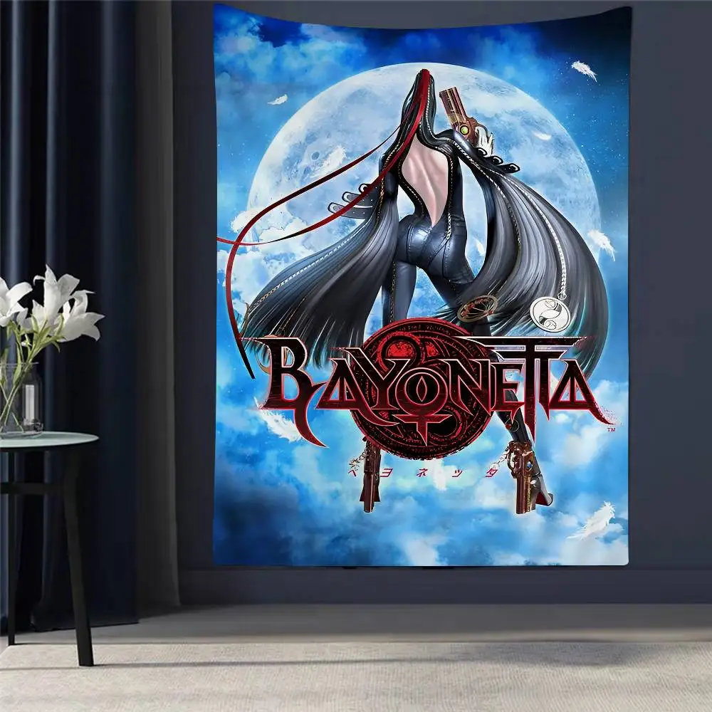 

Game Bayonetta 3 Classic Vintage Wall Tapestry Hanging Tarot Hippie Wall Rugs Dorm Wall Hanging Sheets