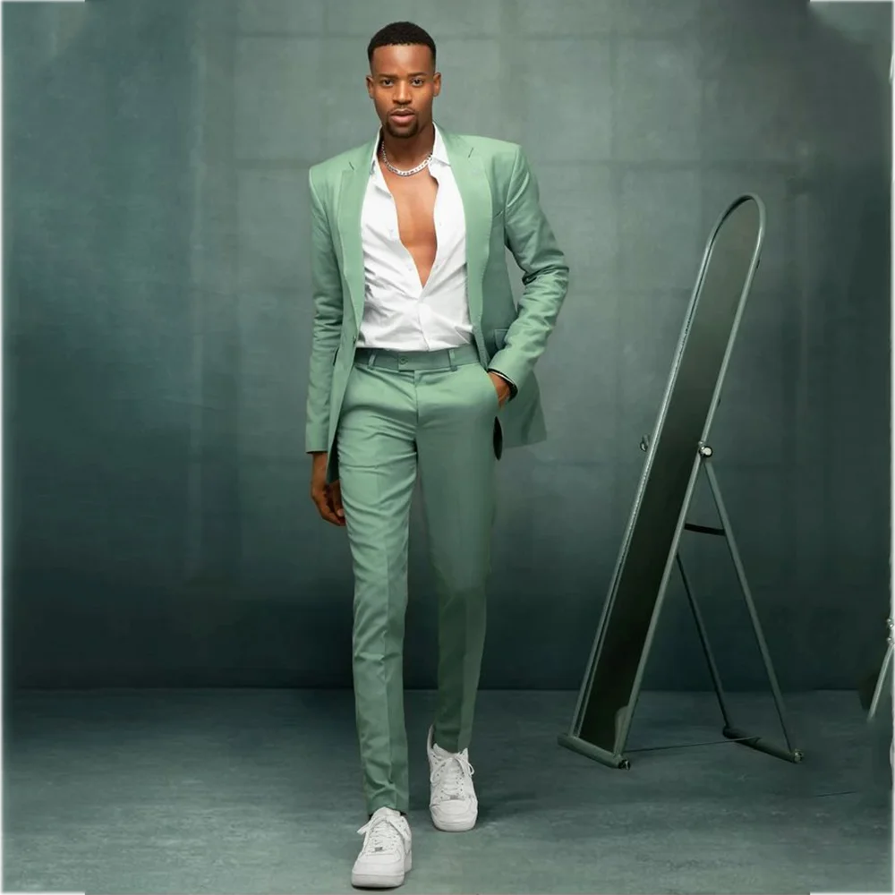 Classic Fit Slim Fit Men's Suit Jacket Pants 2 Pieces Single Breasted Notch Lapel Formal Prom Party Male Streetwear Outfit
