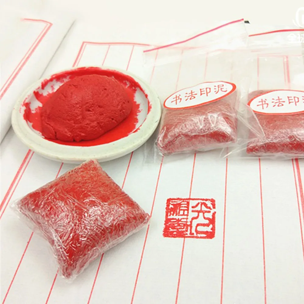 30g Red Seal Paste Bagged For Calligraphy Paintin Signature Inkpad Wood Stone Name Stamp Pad Carved Seals Cinnabar Ink Bright