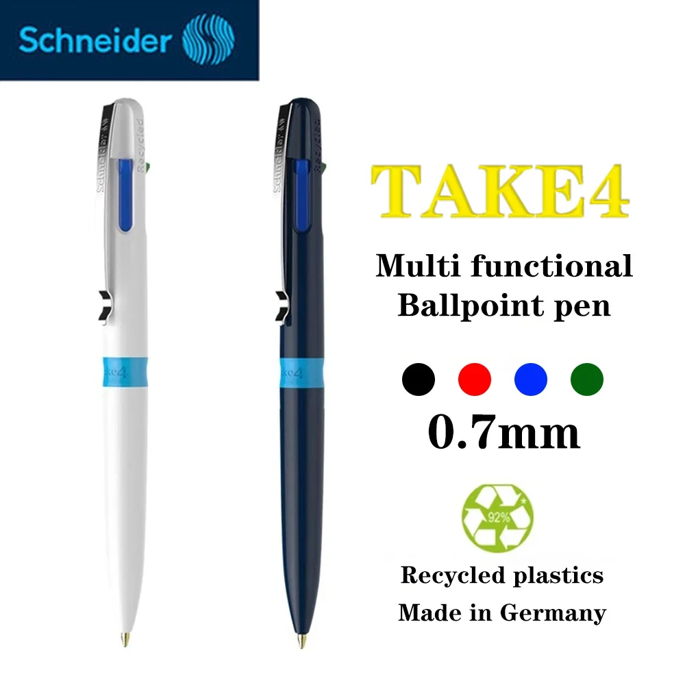 German Schneider TAKE4 Multi-function Ballpoint Pen 4 in 1 Push-type 4-color with Changeable Refill Back To School Stationery