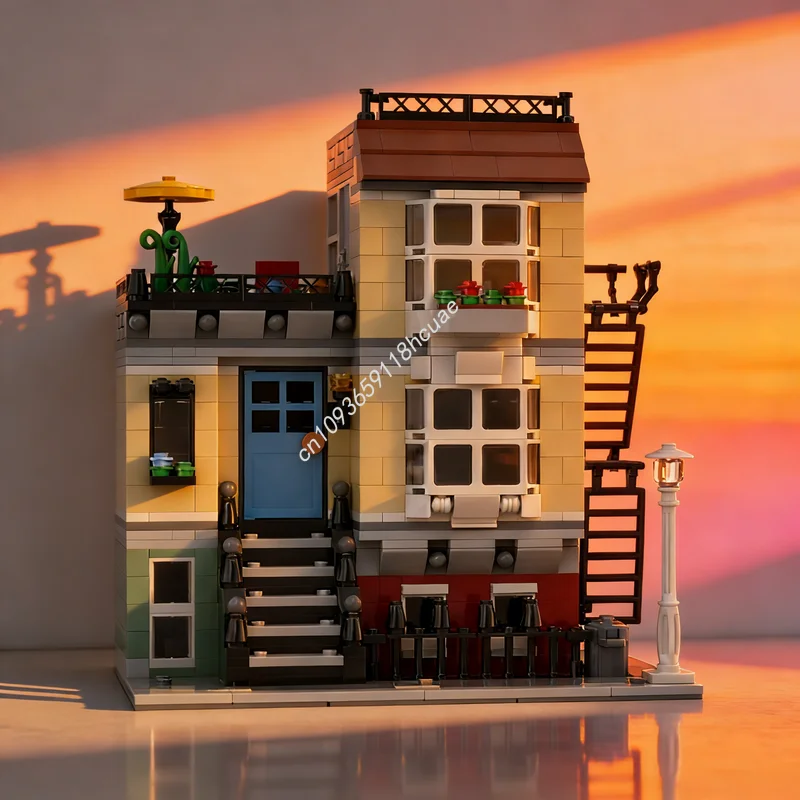 

779pcs MOC Modular Streetscape Townhouse Model Building Blocks Architecture Toy Idea Education Brick Christmas Gifts Kids